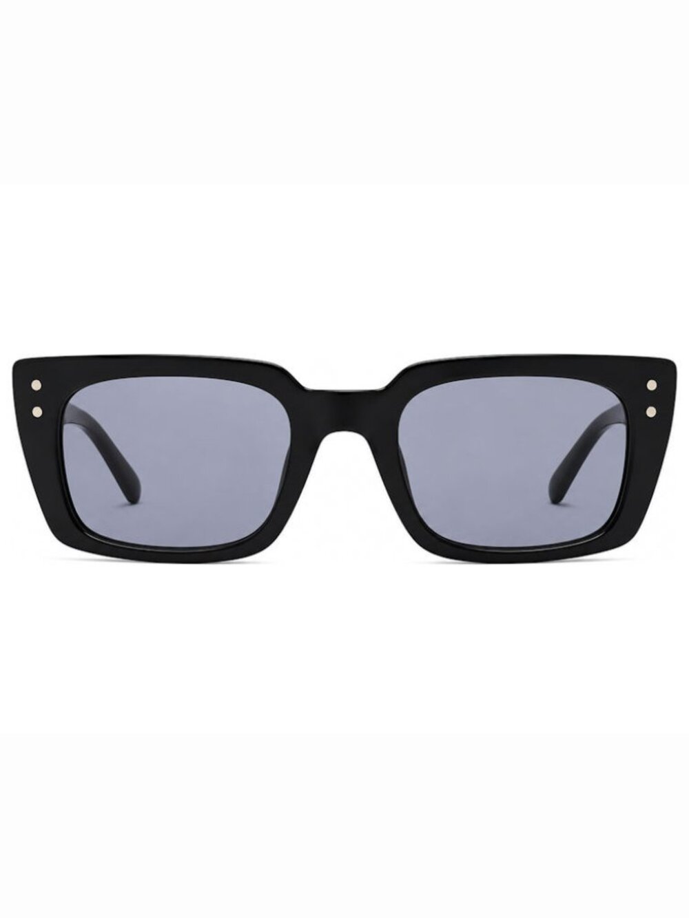 BCBG BG1041CE-001 Shiny Black Rectangular Frame / Gray Lenses Sunglasses